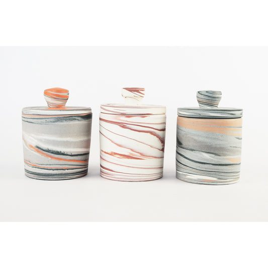 Polished Porcelain Small Lidded Vessel