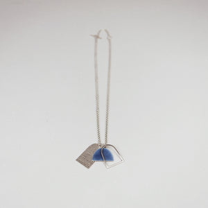 Blue Grey Three Shape Pendant Necklace