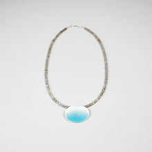 Load image into Gallery viewer, Light Turquoise Concave Oval Necklace