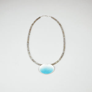 Light Turquoise Concave Oval Necklace