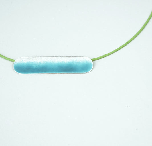 Landscape Necklace in Deep Turquoise / Textured Silver