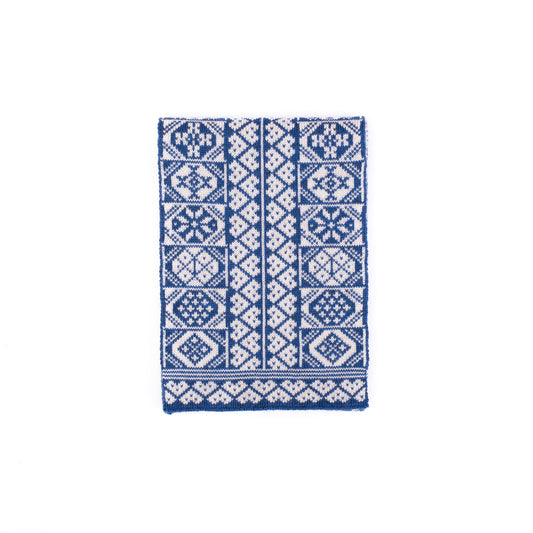 Hearts Design Mini Scarf in Blue