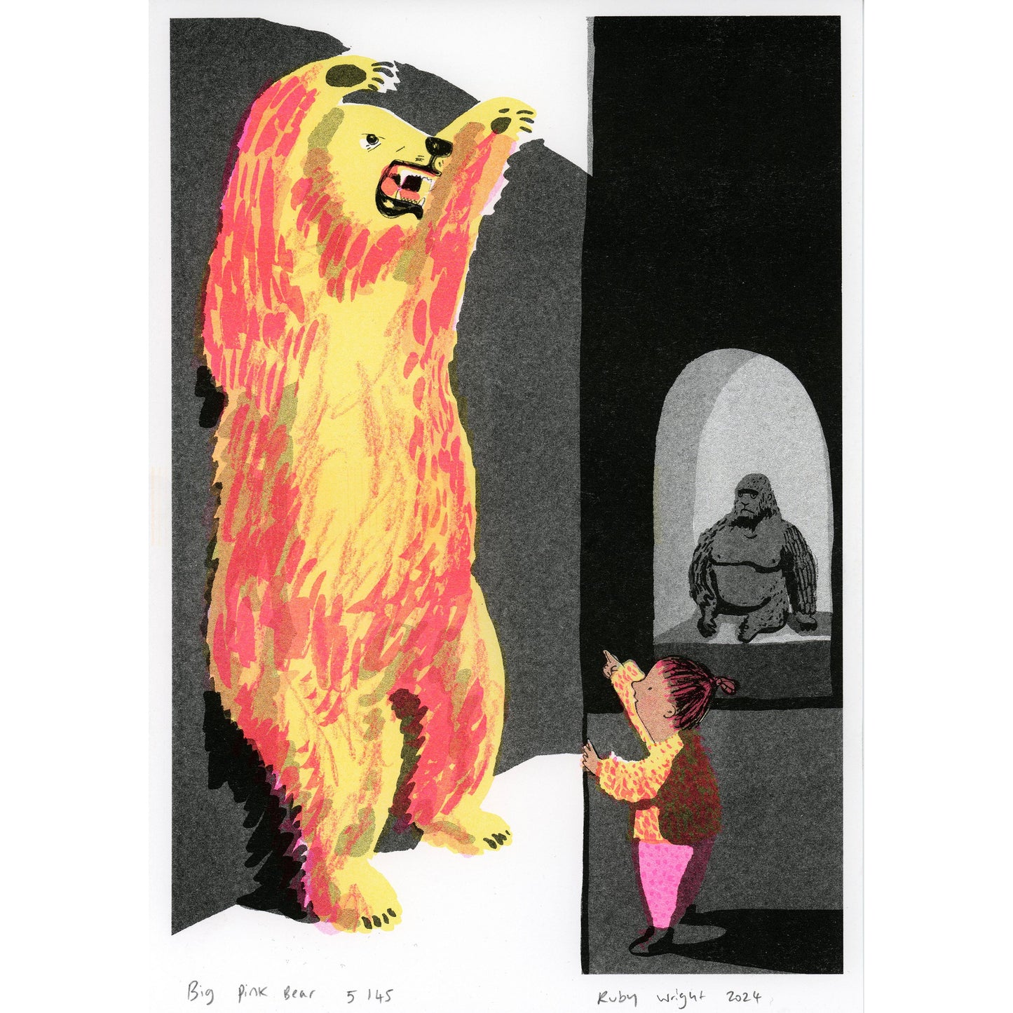 Big Pink Bear Print