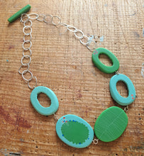 Load image into Gallery viewer, Oval Bloom Necklace in Aqua & Green