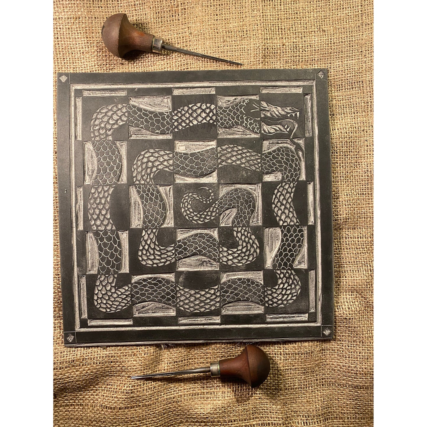Chequered Snake Print