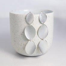 Load image into Gallery viewer, Large Triple Curled Petal Silver Stud Earrings