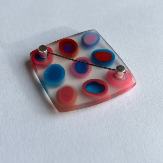 Nine Tiny Ovals Brooch in Pinks and Blues
