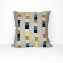 Load image into Gallery viewer, Graphic Patchwork Cushion in Grey and Multi-Colour