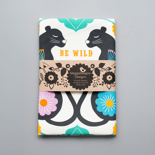 Folk Cats Tea Towel