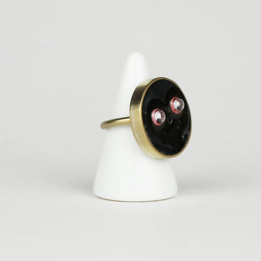 Crazy Watching Ring in Black