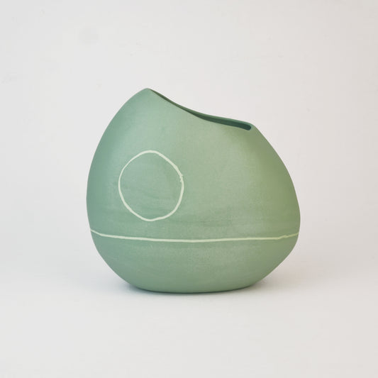 Meandering Series Vessel No. 21 in Cactus Green