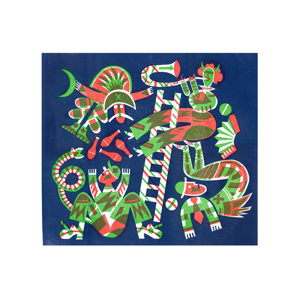 Green Clowns Print