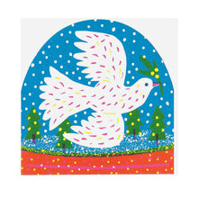 Load image into Gallery viewer, White Bird Large Snowglobe Greeting Card