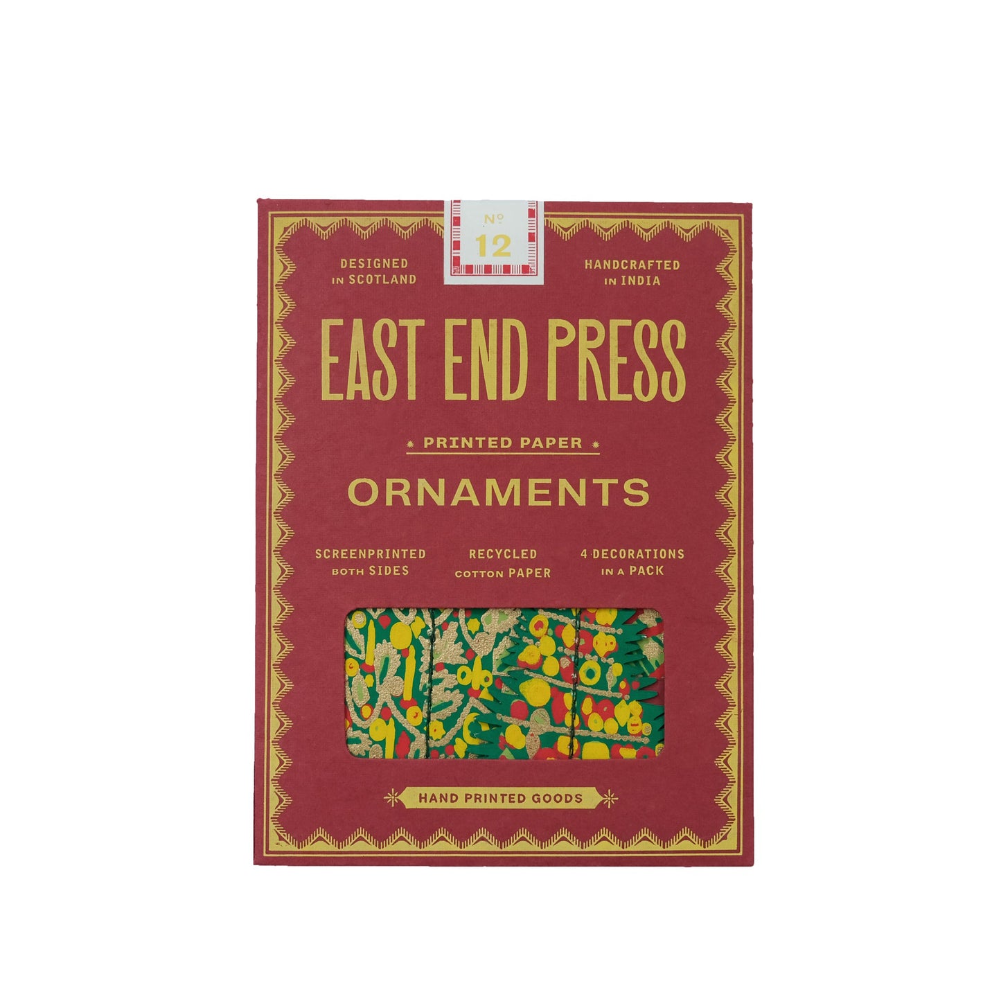Decorated Trees Paper Ornaments