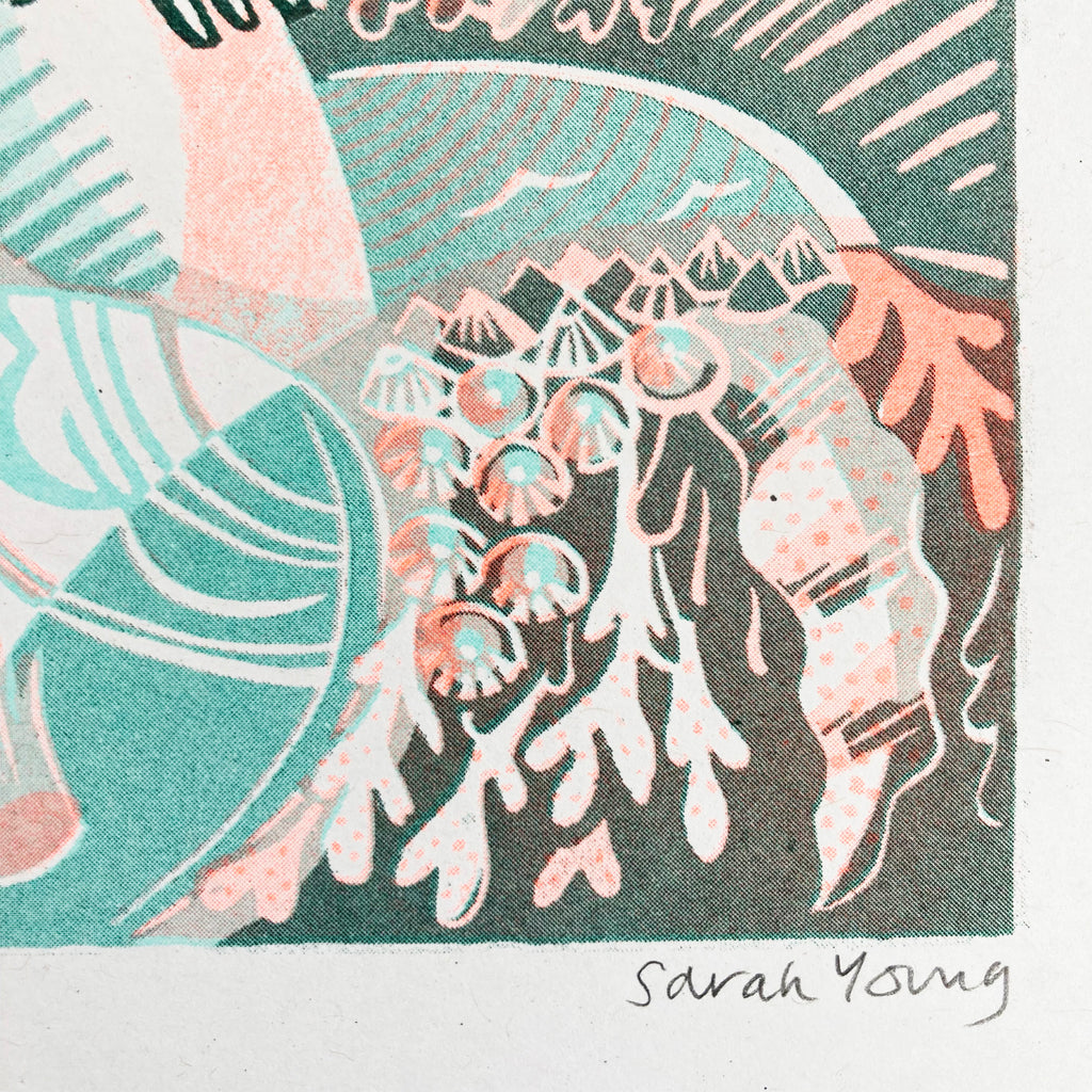 Rockpool Risograph Print