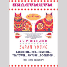 Load image into Gallery viewer, Marmaduke the Cat Tea Towel / Cut and Sew Kit - A silkscreen design