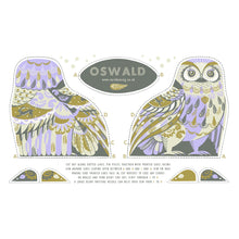 Load image into Gallery viewer, Oswald the Owl Tea Towel  / Cut and Sew Kit - A silkscreen design