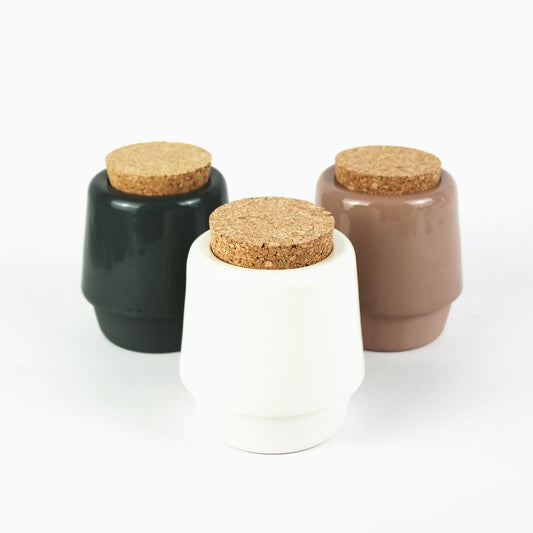 Small Corked Container in White