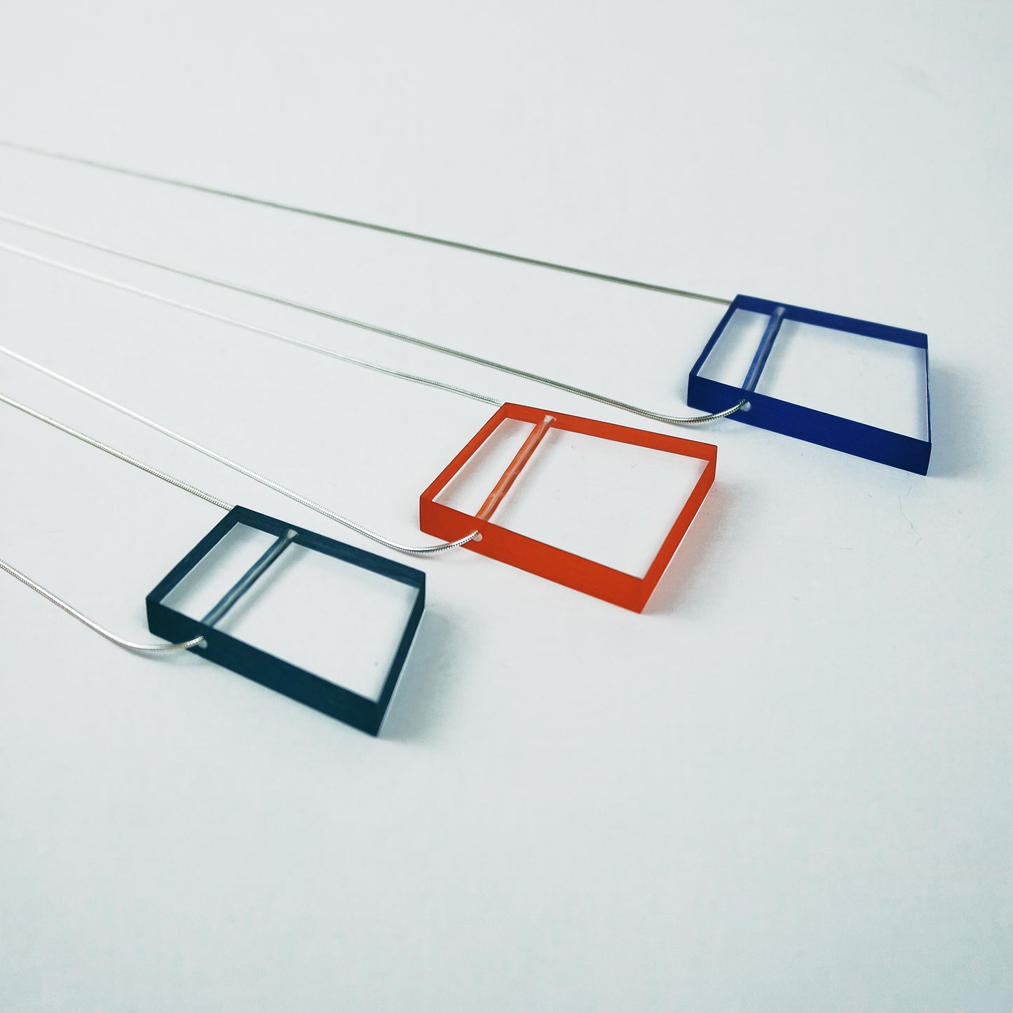 Block Acrylic Necklace in Orange