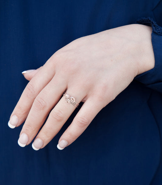 Tiny Pond Ripple Stacking Ring in Rose Gold