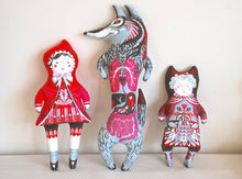 Load image into Gallery viewer, Little Red Riding Hood Tea Towel / Cut and Sew Kit - A silkscreen design