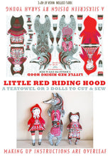 Load image into Gallery viewer, Little Red Riding Hood Tea Towel / Cut and Sew Kit - A silkscreen design