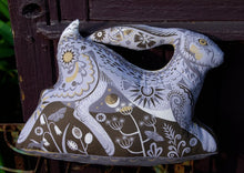 Load image into Gallery viewer, Hester the Hare Tea Towel  / Cut and Sew Kit - A silkscreen design