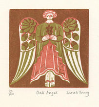 Load image into Gallery viewer, Oak Angel - Woodcut Print