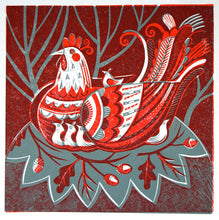 Load image into Gallery viewer, Hen and Chicks - Relief / Letterpress Print