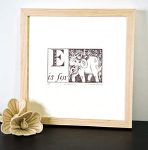 Load image into Gallery viewer, E is for Elephant - Alphabet Silkscreen Print