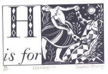 Load image into Gallery viewer, H is for Harlequin - Alphabet Silkscreen Print