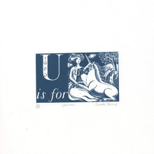 Load image into Gallery viewer, U is for Unicorn - Alphabet Silkscreen Print