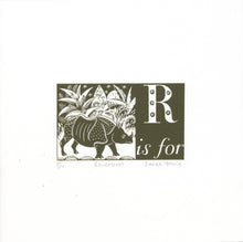 Load image into Gallery viewer, R is for Rhinoceros - Alphabet Silkscreen Print