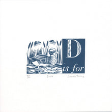 Load image into Gallery viewer, D is for Duck - Alphabet Silkscreen Print
