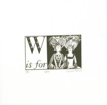 Load image into Gallery viewer, W is for Wig - Alphabet Silkscreen Print