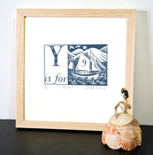 Load image into Gallery viewer, Y is for Yacht - Alphabet Silkscreen Print