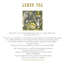 Load image into Gallery viewer, Lemon Tea - Woodcut Print