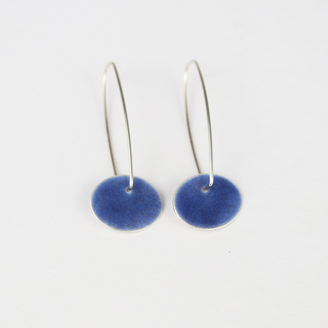 Violet Blue Oval Dangle Earrings