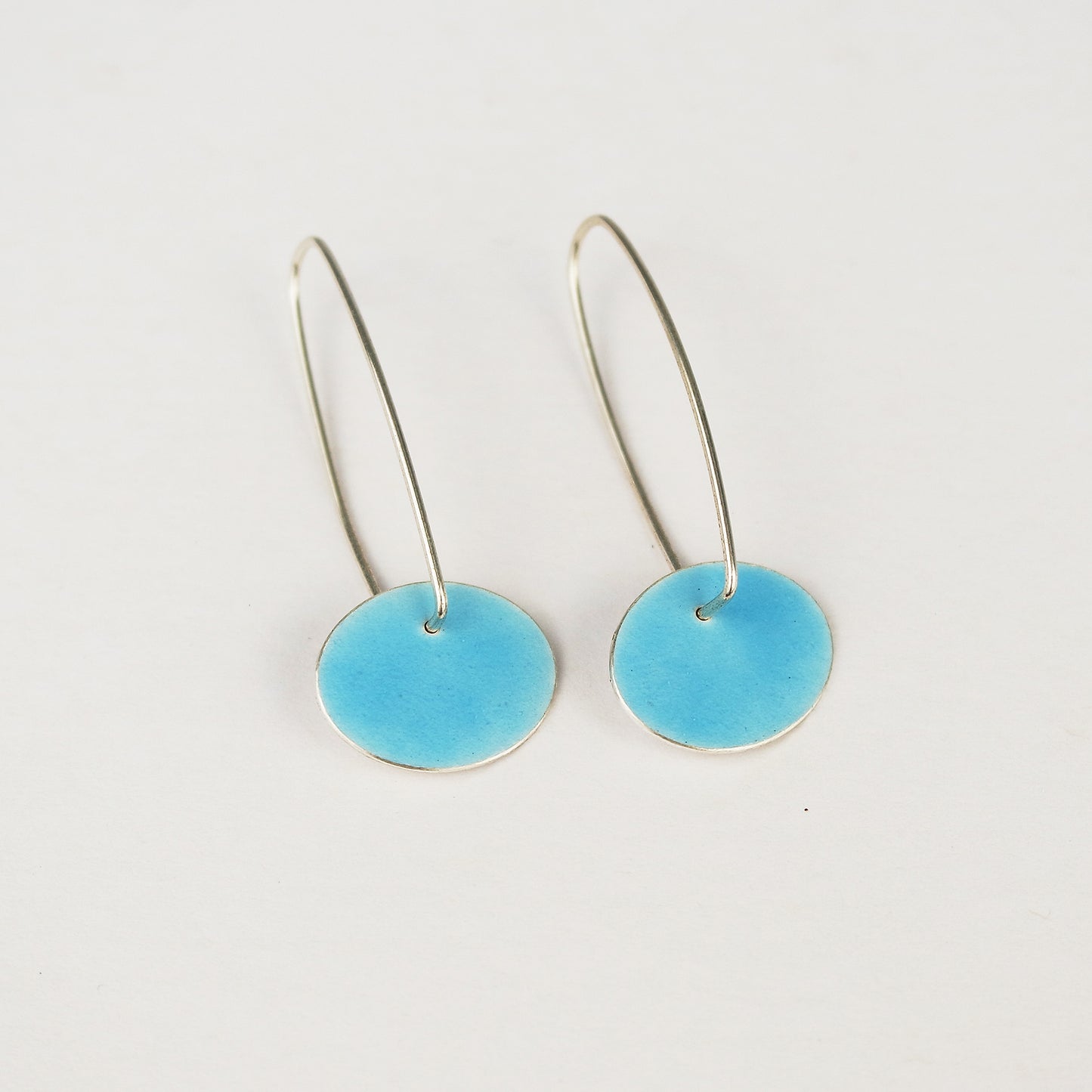 Oval Dangle Earrings in Light Turquoise
