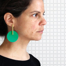 Load image into Gallery viewer, Circle Earrings in Green