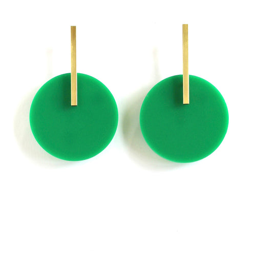 Circle Earrings in Green