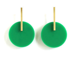 Circle Earrings in Green