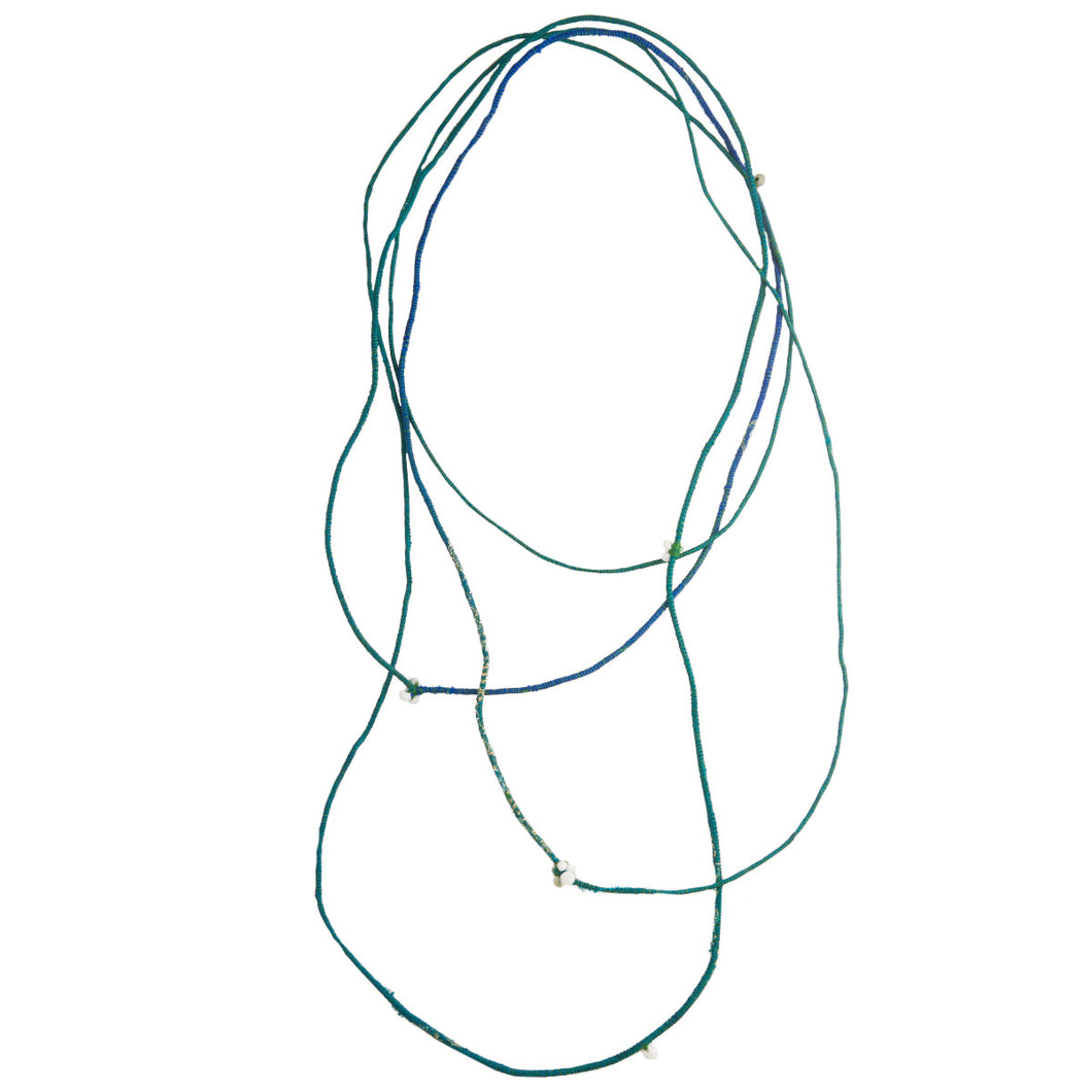 Long Fine Circular Wrap Necklace