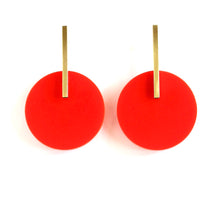 Load image into Gallery viewer, Circle Earrings in Red