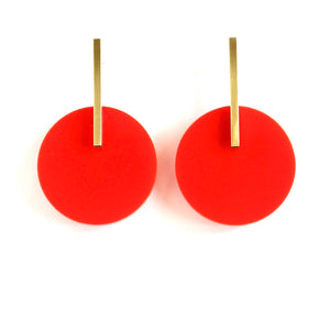 Circle Earrings in Red