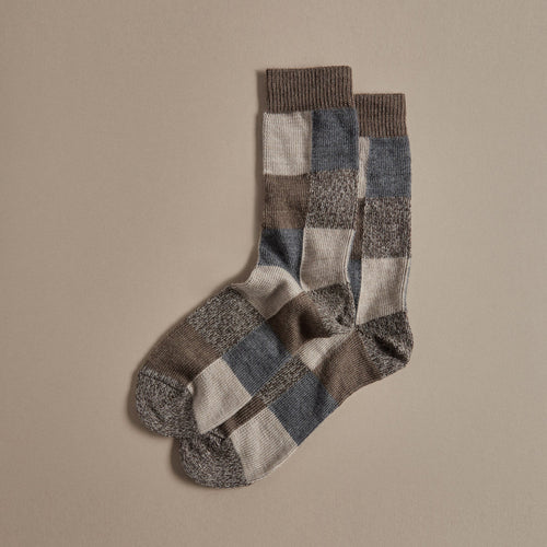 Fine Merino Socks Earth Patchwork