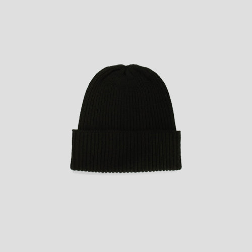 Fisherman's Rib Long Beanie in Black