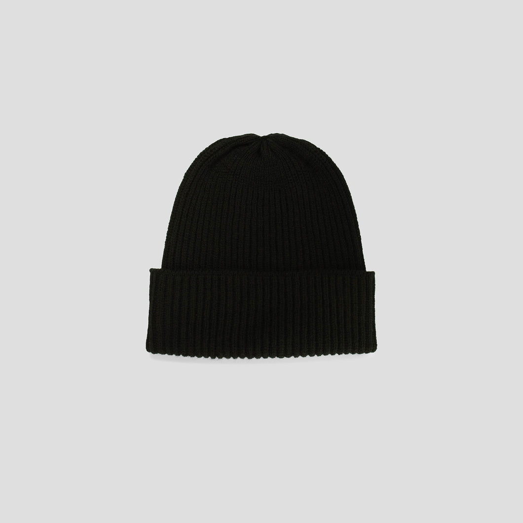 Fisherman's Rib Long Beanie in Black
