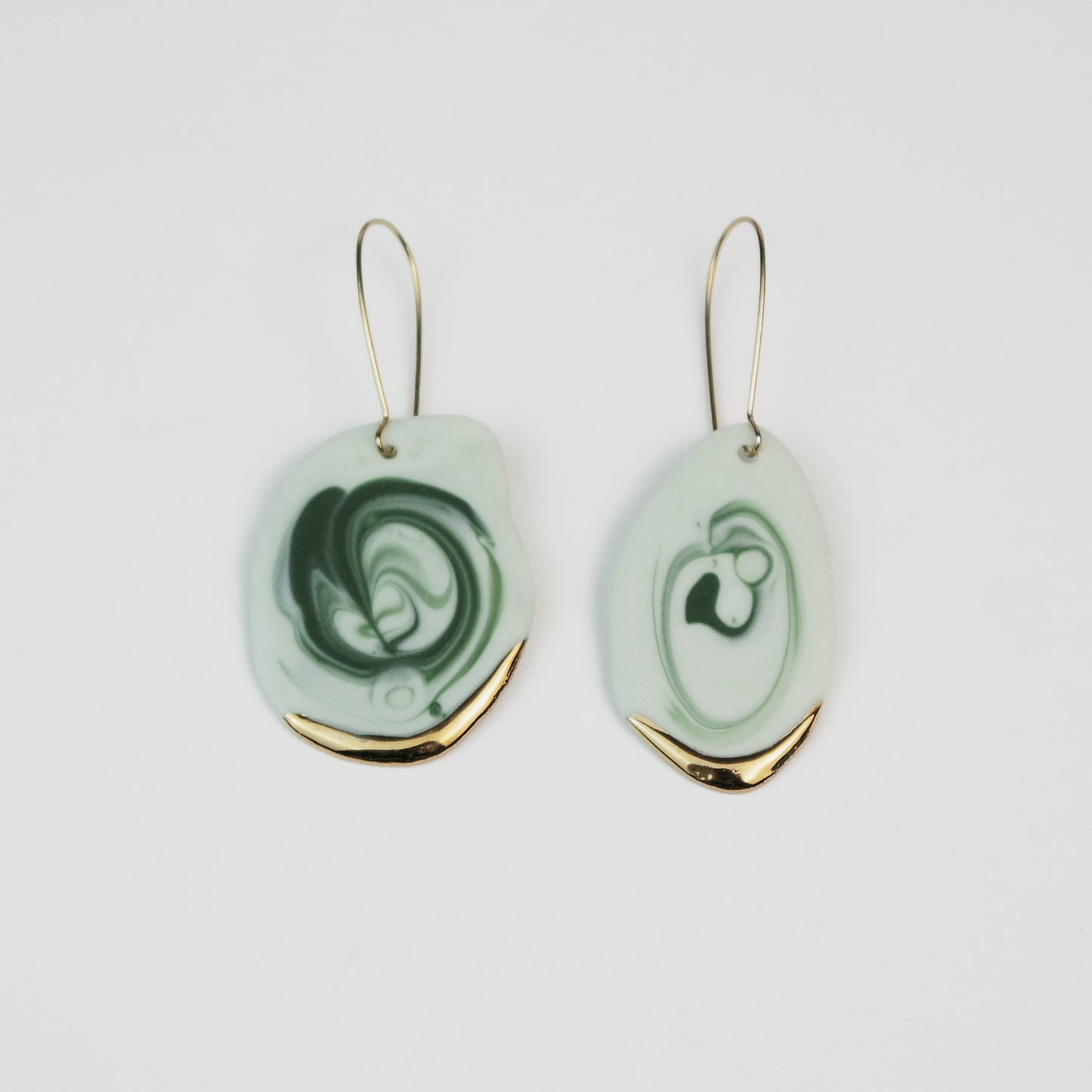 Marbled Porcelain Earrings Large