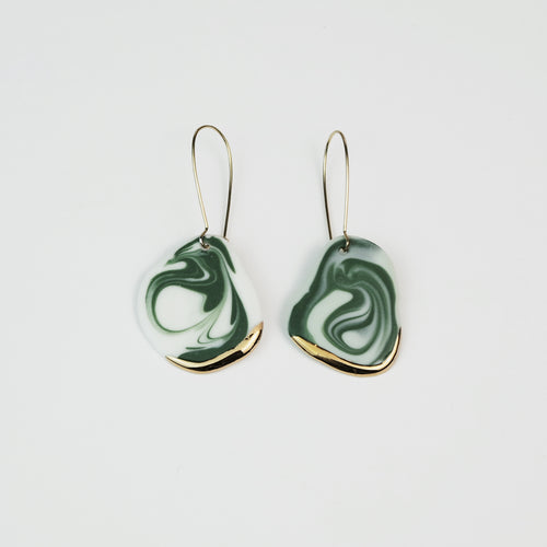 Marbled Porcelain Earrings Large